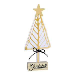 ENFEITE DE MESA (CRU) PINHEIRO...GRATIDÃO 26X11