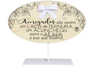 MADEIRINHA RECADO COM APLIQUE LAÇO 15X18