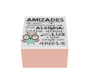 CAIXA COM APLIQUE AMIZADES 12X12X8