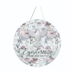 QUADRO COM APLIQUE ESPÍRITO SANTO PROTEJA ESTE LUGAR 25X25