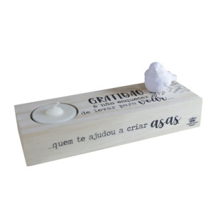 PLACA DE MESA VELA GRATIDÃO É NÃO ESQUECER...9X21,5X7,5