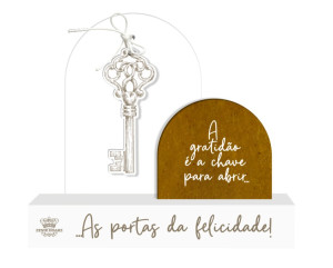 ENFEITE DE MESA CHAVE, A GRATIDÃO... AURORA 1 16X14