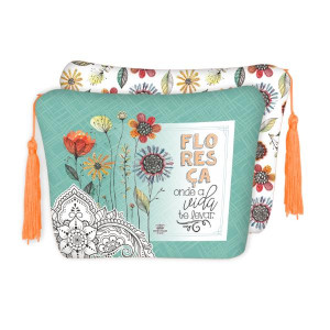 NECESSAIRE FLORESÇA ONDE A VIDA TE LEVAR...JARDIM...16X20