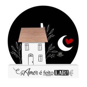 ENFEITE DE MESA COM APLIQUE AMOR É FEITO DE LAR...MEMÓRIA 16X16