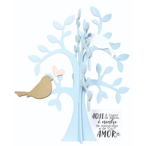 ENFEITE ÁRVORE COM APLIQUES AQUI É LUGAR DE POUSO...24X21