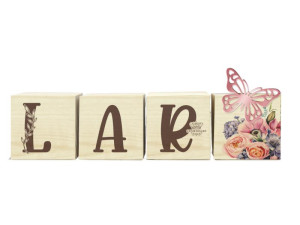 ENFEITE DE MESA CUBOS LAR...BORBOLETA 7X20X5