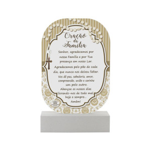 MADEIRINHA ORAÇÃO DA FAMÍLIA BEGE 20X12