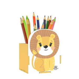 PORTA-LÁPIS LEÃO ZOO 10X8,5X8