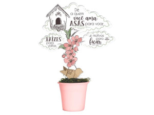 ENFEITE ÁRVORE COM BALDE DÊ A QUEM VOCÊ AMA...CEREJEIRA 34X21