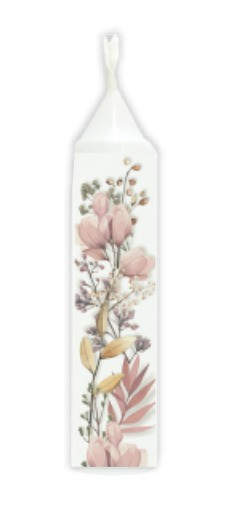 KIT COM 6 VELAS FINAS ESTAMPA FLORAL 11X1,50