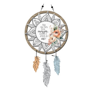 MÓBILE DE PAREDE COM APLIQUE AQUI NÃO FALTA...VÓ...BENÇÃO 30X18