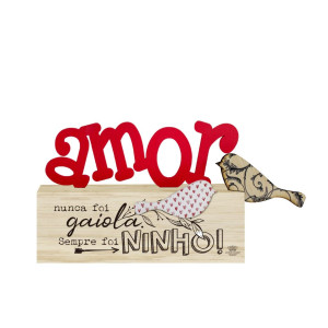 MADEIRINHA CRU AMOR COM APLIQUE 17X28