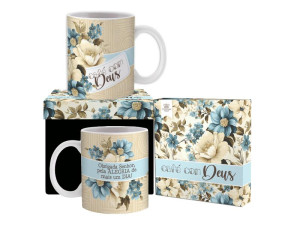 CANECA CERÂMICA CAFÉ COM DEUS 