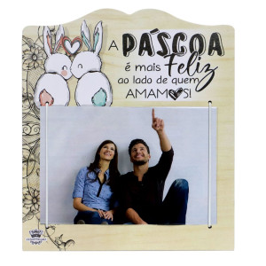 PORTA-RETRATO COM ELÁSTICO A PÁSCOA É MAIS...20,5X18