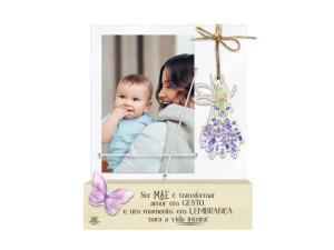 PORTA-RETRATO MADEIRINHA SER MÃE É TRANSFORMAR...23X18X3,5