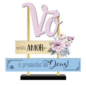 ENFEITE DE MESA COM PLAQUINHAS VÓ...BRISA 16,5X20