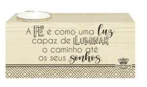 PLACA DE MESA COM VELA A FÉ...5X5X11,5