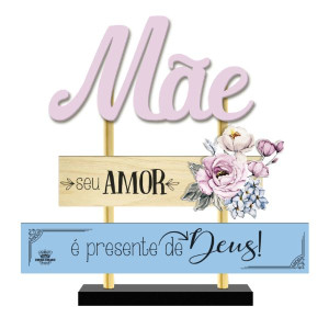 ENFEITE DE MESA COM PLAQUINHAS MÃE...BRISA 16,5X20