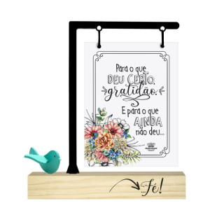 ENFEITE DE MESA COM APLIQUE VARAL PARA O QUE DEU CERTO...CELEBRAÇÃO 23X20X4,5