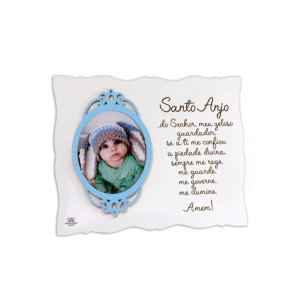 PORTA-RETRATO COM MOLDURA SANTO ANJO AZUL 21X26