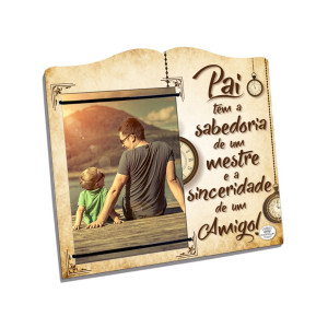 PORTA-RETRATO COM ELÁSTICO PAI TEM SABEDORIA 19,5X21,5