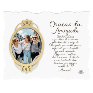 PORTA-RETRATO COM MOLDURA ORAÇÃO DA AMIZADE 21X26
