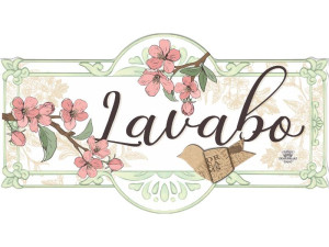 QUADRO LAVABO PASSARINHO...CEREJEIRA 15,5X27,5