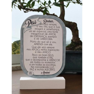 MADEIRINHA ORAÇÃO DO PAI...VERDE 20X12