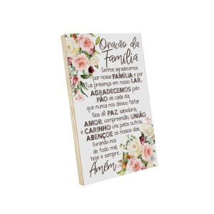 PLACA DE MESA DECOUPADA ORAÇÃO DA FAMÍLIA 23X15