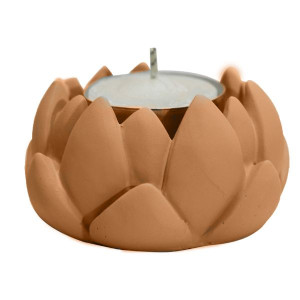 PORTA-VELA FLOR BEGE...BENÇÃO 4X7X7