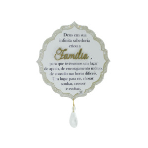 MÓBILE DE PAREDE COM APLIQUE FAMÍLIA 22X20