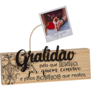 MADEIRINHA CRU PORTA RECADO GRATIDÃO PELO QUE TENHO...15X22X3