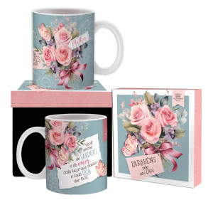 CANECA CERÂMICA MULHER VOCÊ ENCHE DE CARINHO 