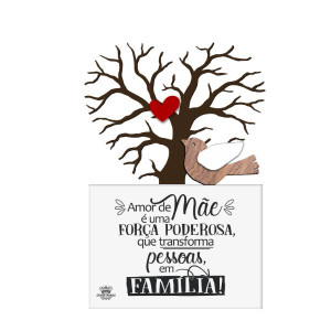 PLACA DE MESA COM APLIQUE AMOR DE MÃE...MEMÓRIA 22X14