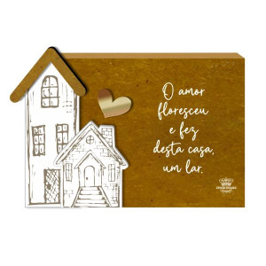 PLACA DE MESA O AMOR FLORESCEU... AURORA 1 11X16