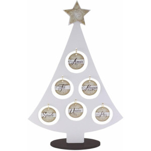 ENFEITE ÁRVORE NATAL 6 BOLAS COM PALAVRAS 37X25