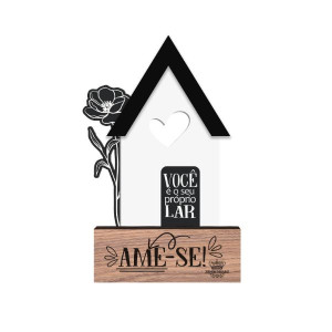 ENFEITE DE MESA CASINHA AME-SE...MEMÓRIA 14X8
