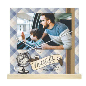 PORTA-RETRATO COM ELÁSTICO MELHOR PAI DO MUNDO ... 19,5X20X3