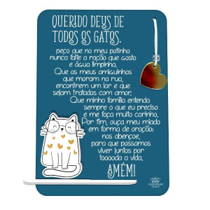 ENFEITE DE MESA ORAÇÃO GATOS... PET CORAÇÃO 1 20X15