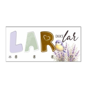 PORTA-CHAVE LAR DOCE LAR...LAVANDA 12X26