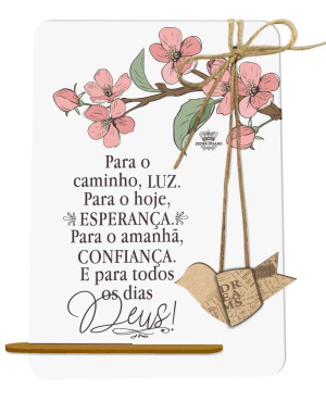 PLACA DE MESA PARA O CAMINHO, LUZ...CEREJEIRA 20X15