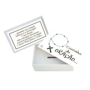 CAIXA PARA ORAÇÃO RELIGIOSOS TERCINHO AZUL 5,5X12,5X7,5