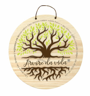 QUADRO COM APLIQUE ÁRVORE EM RELEVO DA VIDA 26,5X26,5