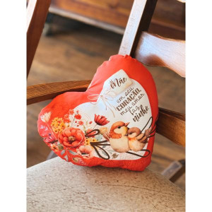 ALMOFADA CORAÇÃO MÃE EM SEU CORAÇÃO...PASSARINHO 29X25