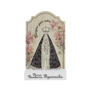 MADEIRINHA COM ACRILICO NOSSA SENHORA APARECIDA 20,5X12,5