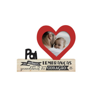 MADEIRINHA COM PORTA RETRATO CORAÇÃO PAI AS MELHORES LEMBRANÇAS...16,5X20