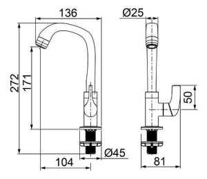 Torneira Lavatório Fitt de Mesa 1195 F61 Lorenzetti - Branca - 