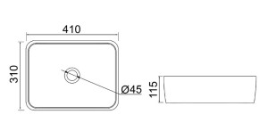 Cuba de Apoio Retangular 41x31 Lorenzetti SA-03 Branca
