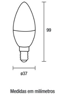 Lâmpada LED C37 3W - 210lm 6.500K