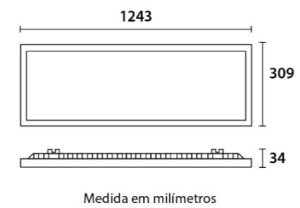 Painel Backlight LED Embutir Retangular Alumínio 40W 6.500K - Branco
